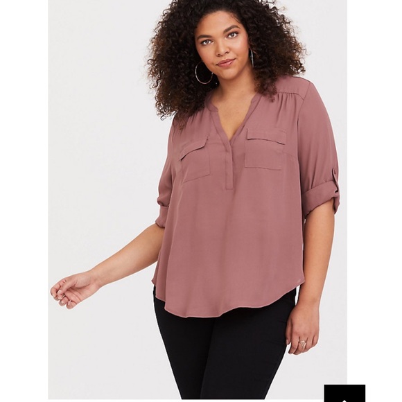 torrid Tops - Torrid 2x Dusty Rose Blouse